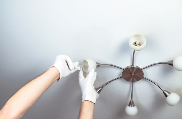 Chandelier Bulb Installation in San Luis Obispo